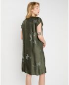 Robe satinée Luna kaki