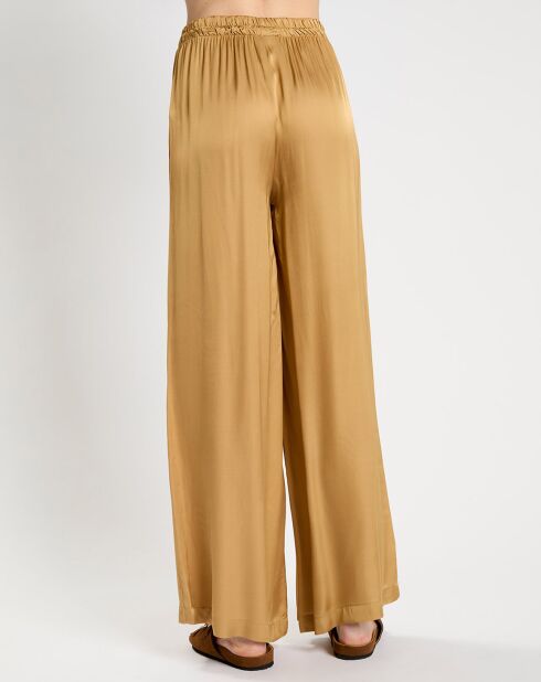 Pantalon satiné Ness doré