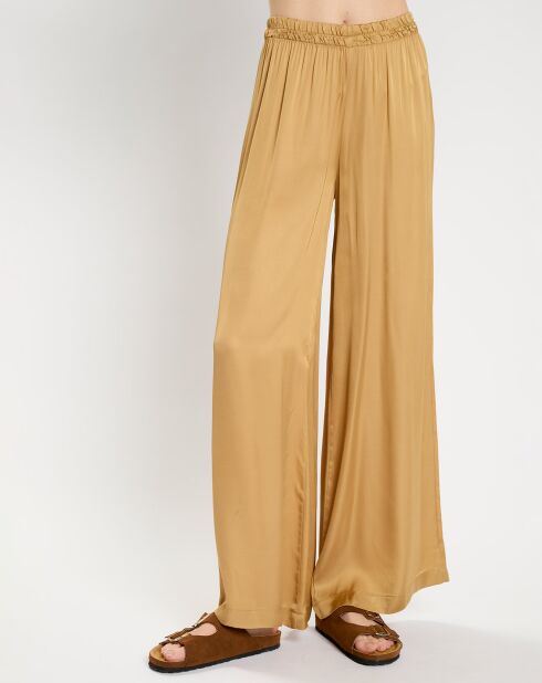 Pantalon satiné Ness doré