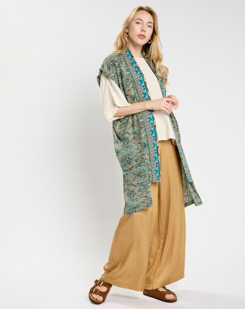 Kimono en Soie mélangée Sasha lazuli