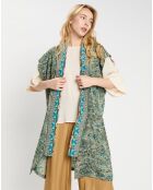 Kimono en Soie mélangée Sasha lazuli