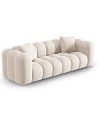 Canapé modulaire en Velours Halley 3 places beige clair - 228x87x70 cm