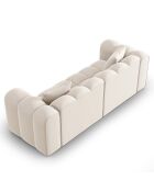 Canapé modulaire en Velours Halley 3 places beige clair - 228x87x70 cm