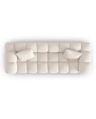 Canapé modulaire en Velours Halley 3 places beige clair - 228x87x70 cm