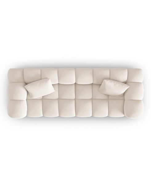 Canapé modulaire en Velours Halley 3 places beige clair - 228x87x70 cm