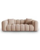Canapé modulaire en Velours Halley 3 places beige - 228x87x70 cm