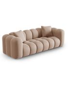 Canapé modulaire en Velours Halley 3 places beige - 228x87x70 cm