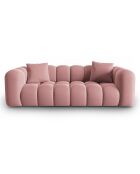 Canapé modulaire en Velours Halley 3 places rose - 228x87x70 cm