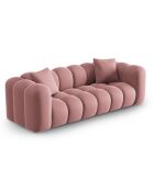 Canapé modulaire en Velours Halley 3 places rose - 228x87x70 cm