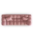 Canapé modulaire en Velours Halley 3 places rose - 228x87x70 cm
