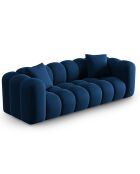 Canapé modulaire en Velours Halley 3 places bleu roi - 228x87x70 cm