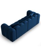 Canapé modulaire en Velours Halley 3 places bleu roi - 228x87x70 cm