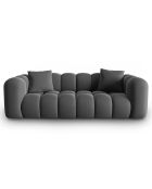 Canapé modulaire en Velours Halley 3 places gris - 228x87x70 cm