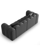 Canapé modulaire en Velours Halley 3 places gris - 228x87x70 cm