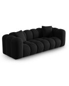 Canapé modulaire en Velours Halley 3 places noir - 228x87x70 cm