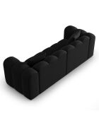Canapé modulaire en Velours Halley 3 places noir - 228x87x70 cm