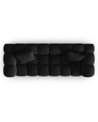 Canapé modulaire en Velours Halley 3 places noir - 228x87x70 cm
