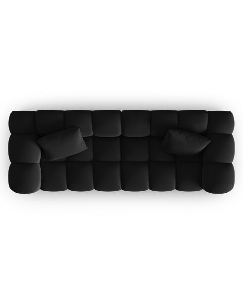 Canapé modulaire en Velours Halley 3 places noir - 228x87x70 cm