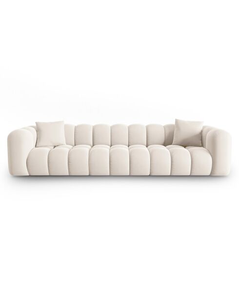 Canapé modulaire en Velours Halley 5 places beige clair - 318x87x70 cm