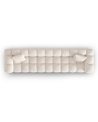 Canapé modulaire en Velours Halley 5 places beige clair - 318x87x70 cm