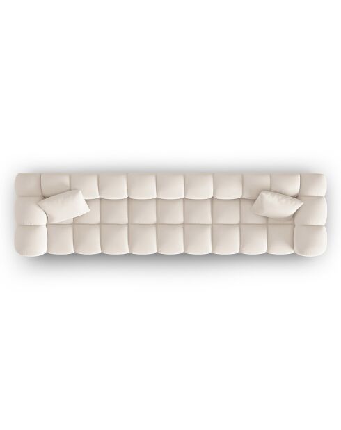 Canapé modulaire en Velours Halley 5 places beige clair - 318x87x70 cm