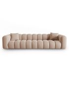 Canapé modulaire en Velours Halley 5 places beige - 318x87x70 cm