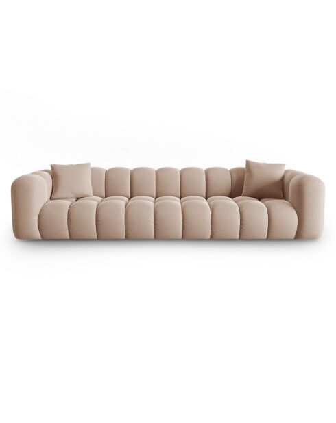 Canapé modulaire en Velours Halley 5 places beige - 318x87x70 cm