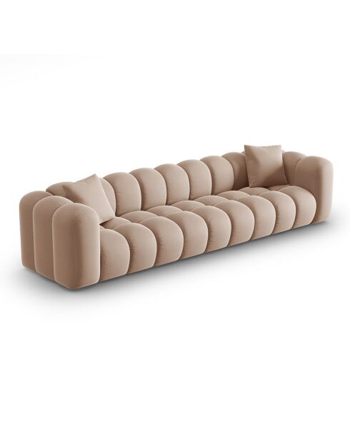 Canapé modulaire en Velours Halley 5 places beige - 318x87x70 cm