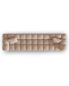 Canapé modulaire en Velours Halley 5 places beige - 318x87x70 cm