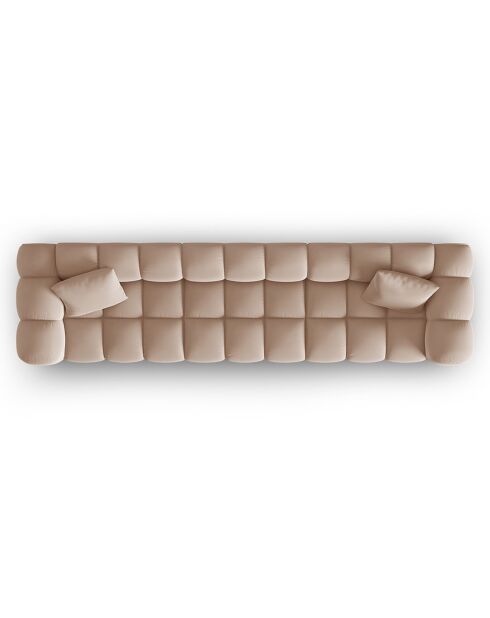 Canapé modulaire en Velours Halley 5 places beige - 318x87x70 cm