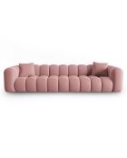 Canapé modulaire en Velours Halley 5 places rose - 318x87x70 cm