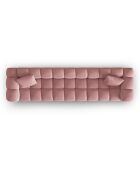 Canapé modulaire en Velours Halley 5 places rose - 318x87x70 cm