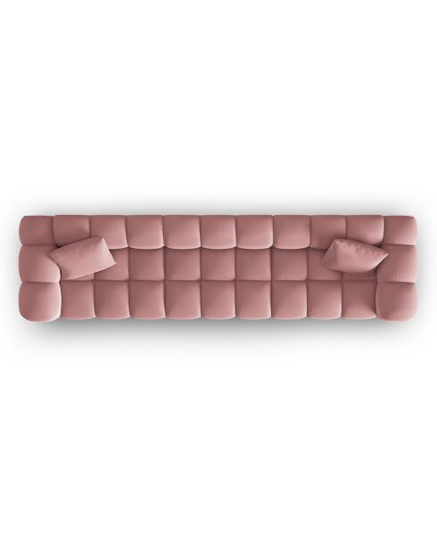 Canapé modulaire en Velours Halley 5 places rose - 318x87x70 cm
