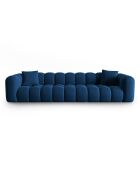 Canapé modulaire en Velours Halley 5 places bleu roi - 318x87x70 cm