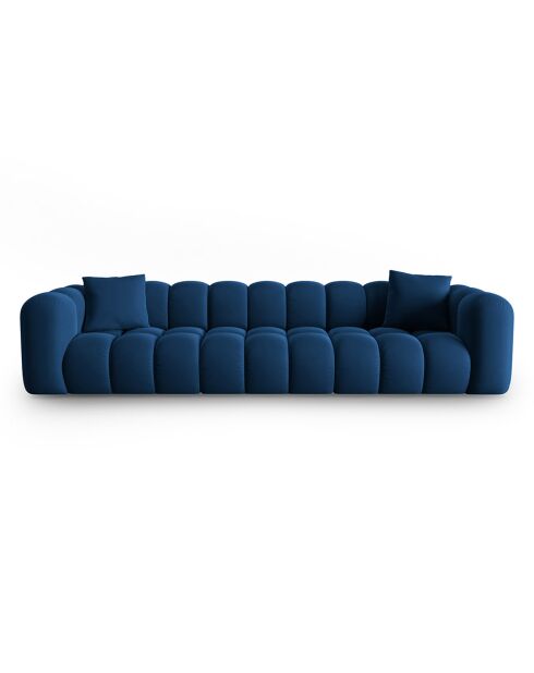 Canapé modulaire en Velours Halley 5 places bleu roi - 318x87x70 cm