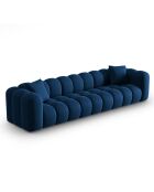 Canapé modulaire en Velours Halley 5 places bleu roi - 318x87x70 cm
