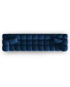 Canapé modulaire en Velours Halley 5 places bleu roi - 318x87x70 cm
