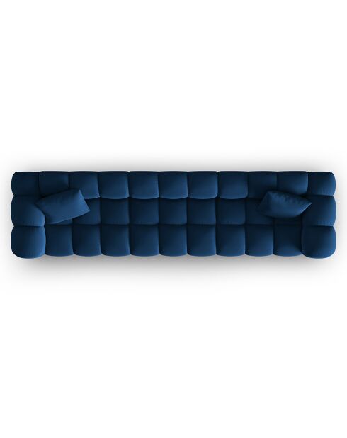 Canapé modulaire en Velours Halley 5 places bleu roi - 318x87x70 cm
