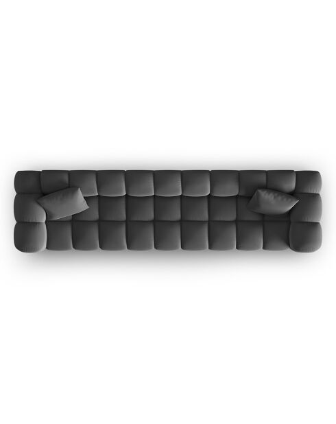 Canapé modulaire en Velours Halley 5 places gris - 318x87x70 cm