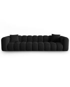 Canapé modulaire en Velours Halley 5 places noir - 318x87x70 cm