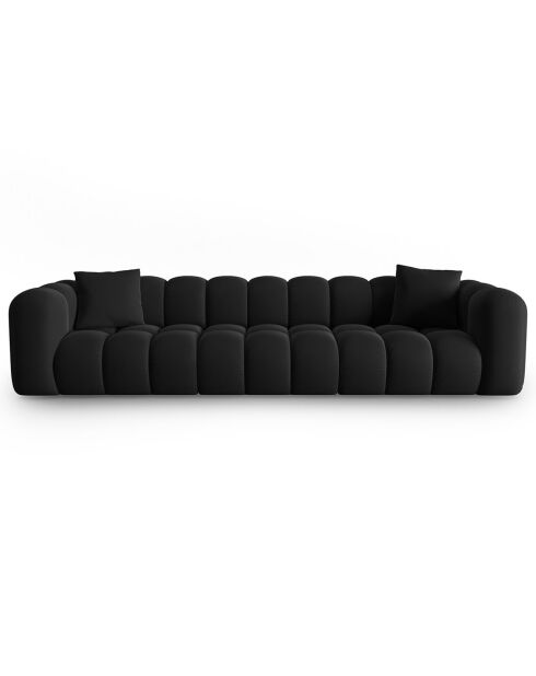 Canapé modulaire en Velours Halley 5 places noir - 318x87x70 cm