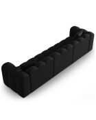 Canapé modulaire en Velours Halley 5 places noir - 318x87x70 cm