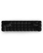 Canapé modulaire en Velours Halley 5 places noir - 318x87x70 cm