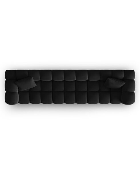 Canapé modulaire en Velours Halley 5 places noir - 318x87x70 cm