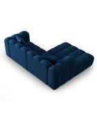 Canapé d'angle gauche en Velours Halley 3 places bleu roi - 228x175x70 cm