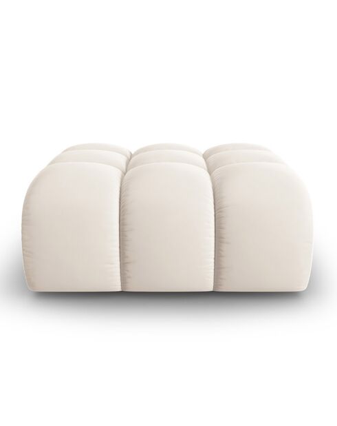 Pouf en Velours Halley beige clair - 90x87x40 cm
