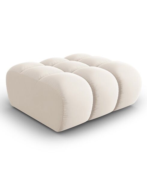 Pouf en Velours Halley beige clair - 90x87x40 cm