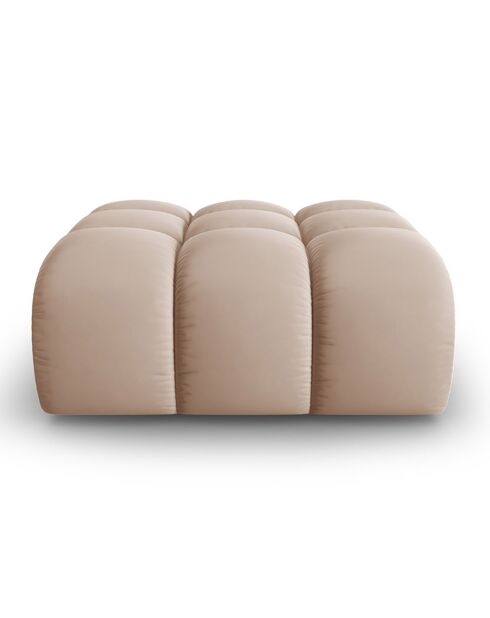Pouf en Velours Halley beige - 90x87x40 cm