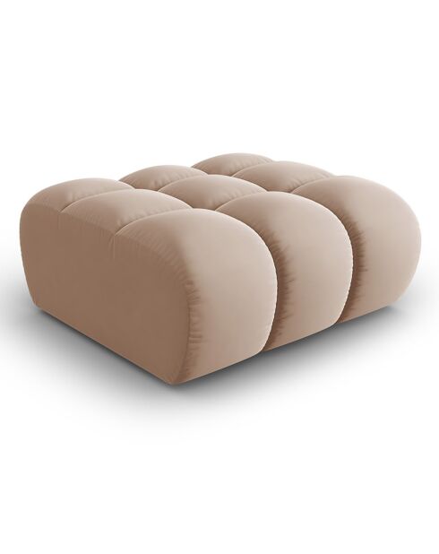 Pouf en Velours Halley beige - 90x87x40 cm