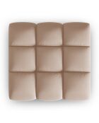 Pouf en Velours Halley beige - 90x87x40 cm